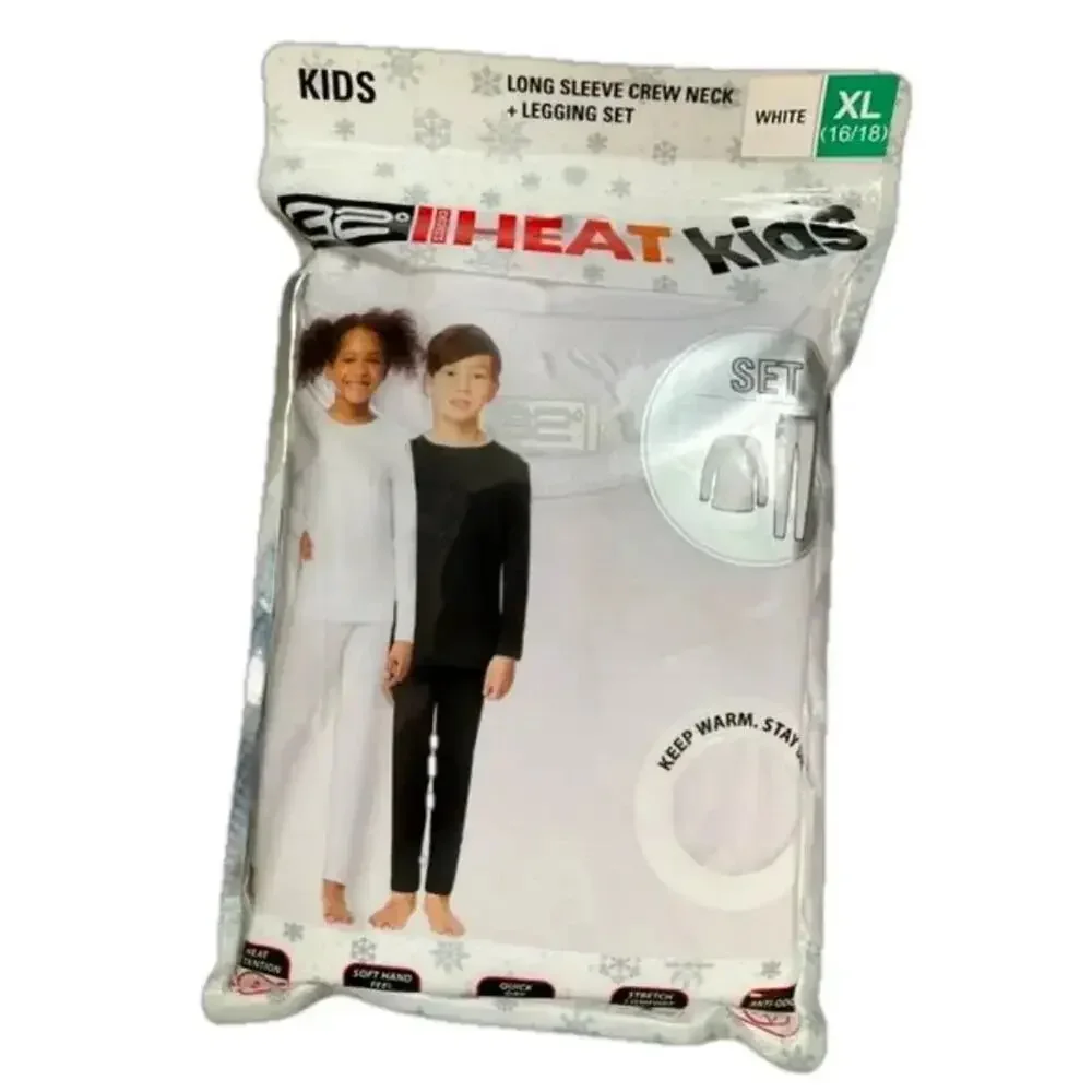 32 Degrees Unisex Kids Base Layer Top & Legging Set 2 Piece Size XL NWT